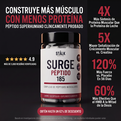 STÅLK SURGE 185™ Complejo Anabólico Muscular | Desarrolla Músculo Magro 3 Veces Más Rápido