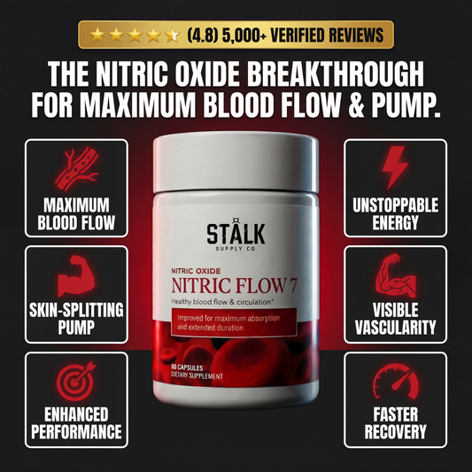 NITRIC FLOW 7 - Nitric Oxide Supplements | Maximum Blood Flow, Pump & Vascularity