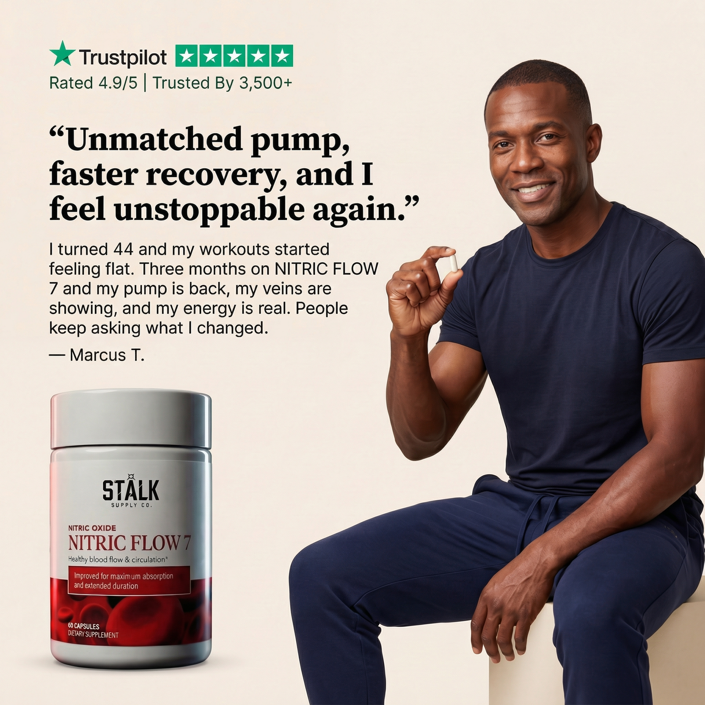 NITRIC FLOW 7 - Nitric Oxide Supplements | Maximum Blood Flow, Pump & Vascularity
