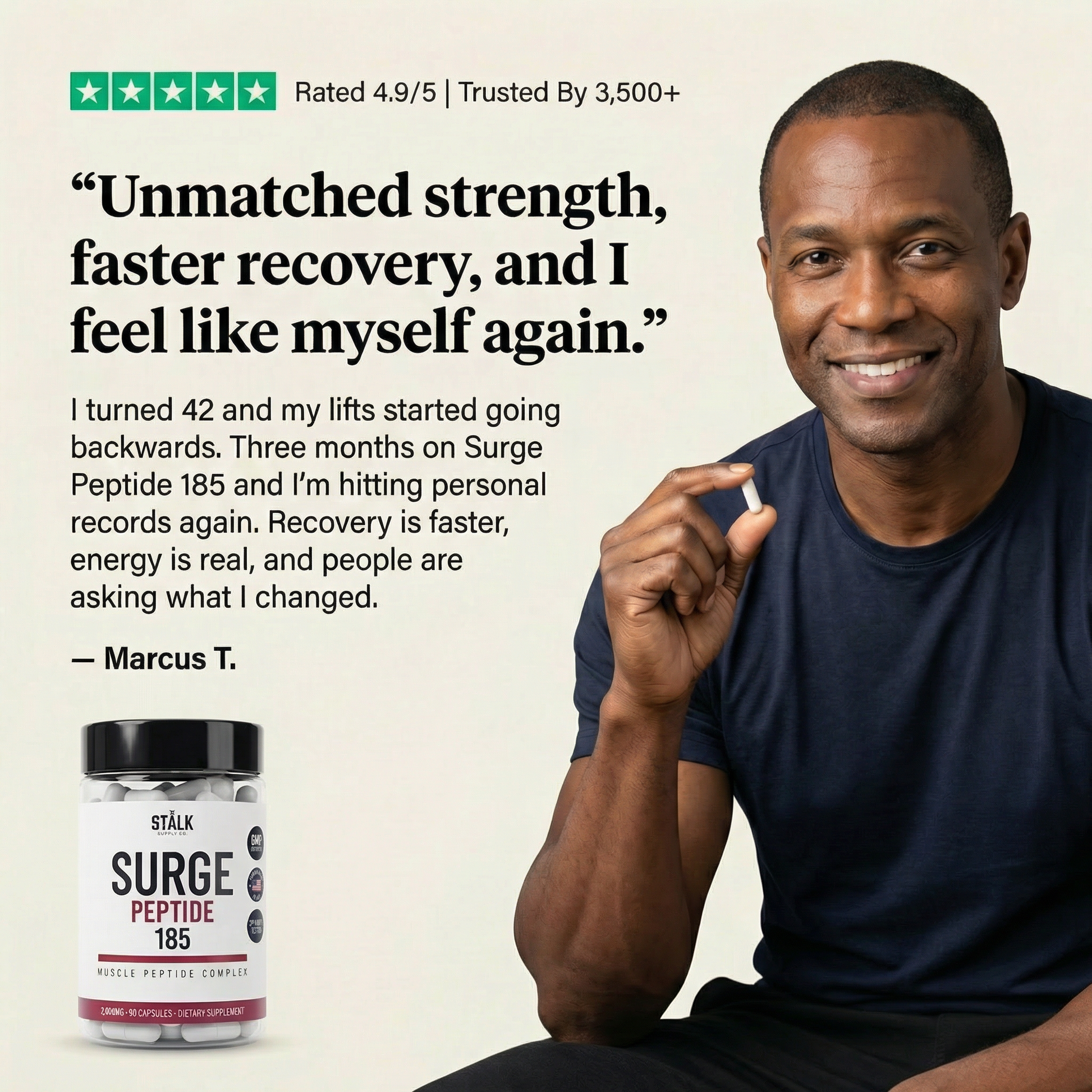 STÅLK SURGE 185 muscle peptide supplement for recovery