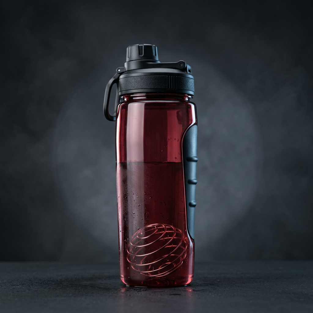 STÅLK SHAKER 750 in Oxblood Crimson (#7A1F2B), 750ml Tritan shaker bottle with stainless agitator