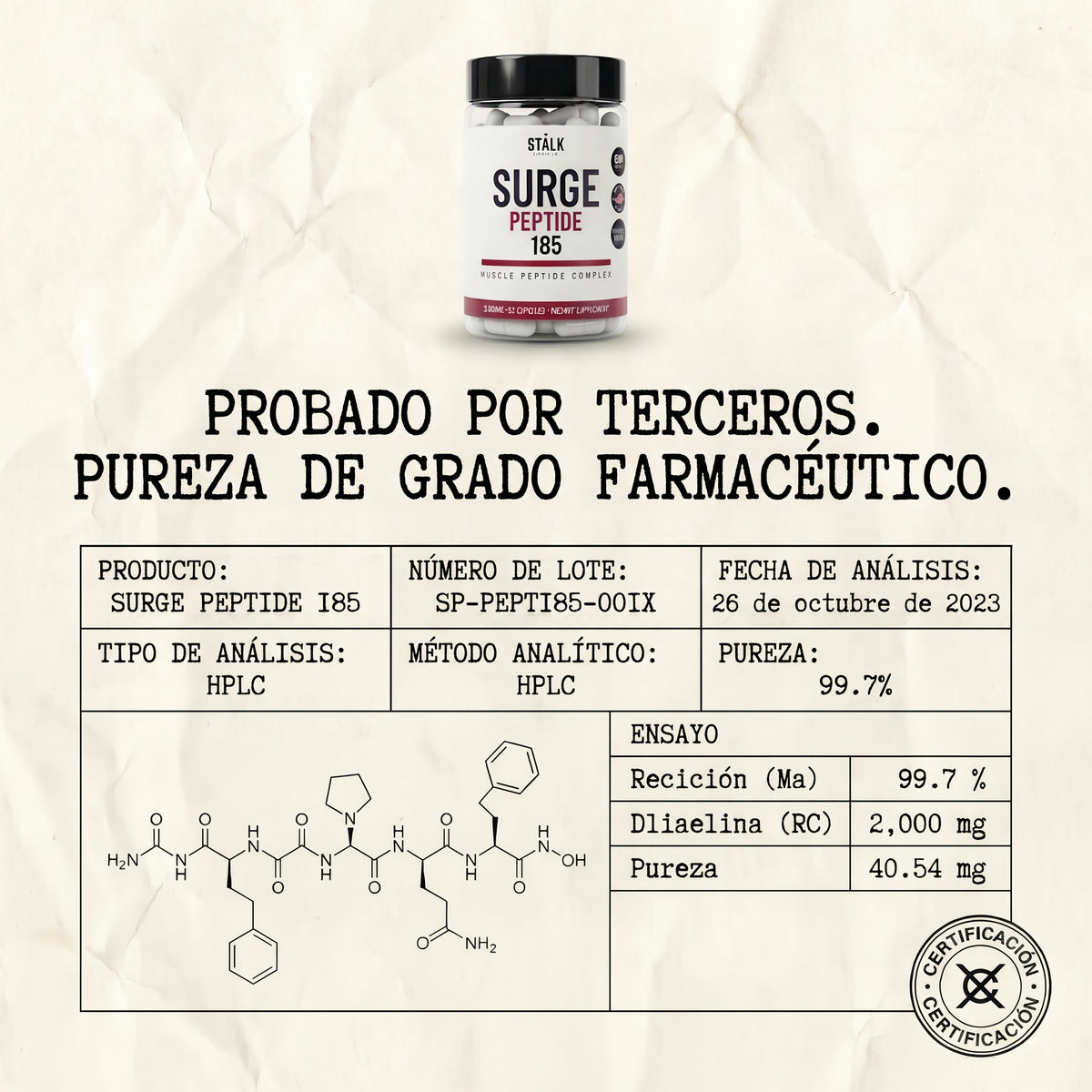 STÅLK SURGE 185™ Complejo Anabólico Muscular | Desarrolla Músculo Magro 3 Veces Más Rápido
